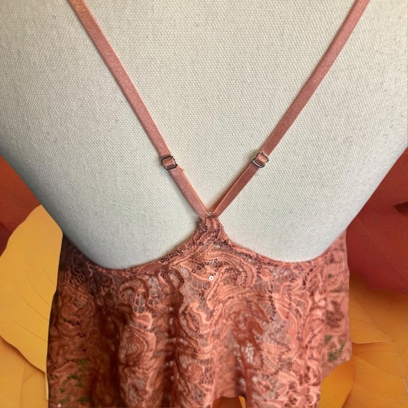 NWOT Free People Intimately ‘Best Idea’ Lace Swing Cropped Camisole in “Rose” XS - Picture 10 of 14